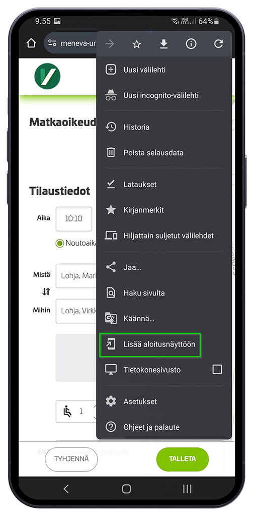 Paina Chromessa kolmea pistettä