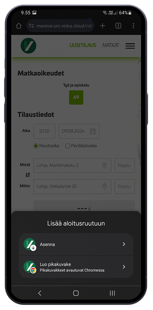 Lisää tai asenna